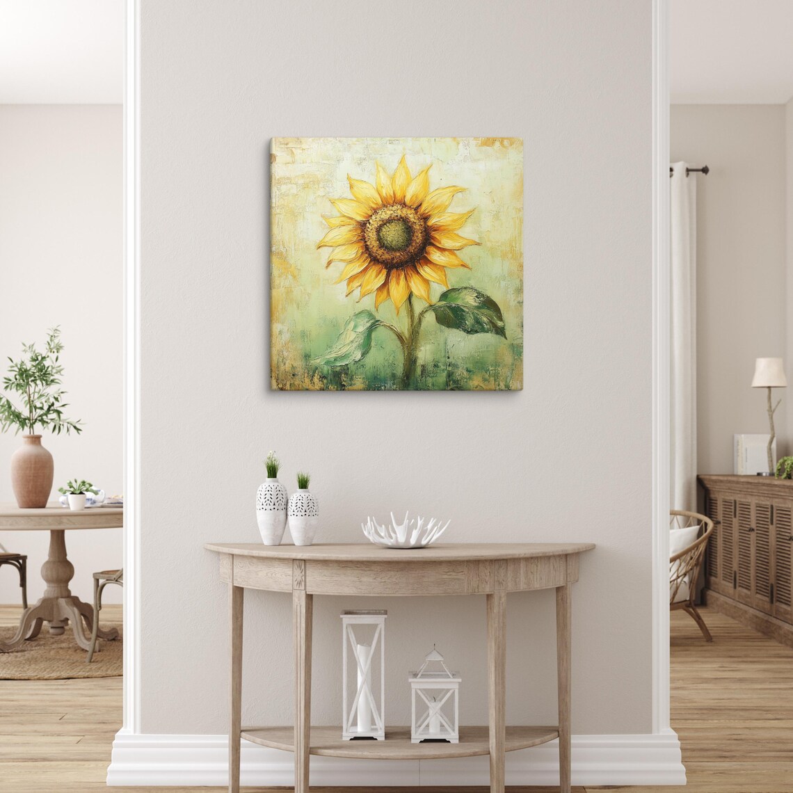 Sunflower Print Large Painting Print Flower Wall Art Nature Art Sunflower Art Sunflower Painting Print Wall Art - Image 3