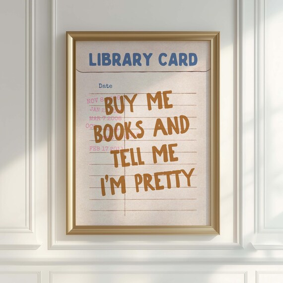 Buy Me Books and Tell Me I'm Pretty Block Letters Book Poster