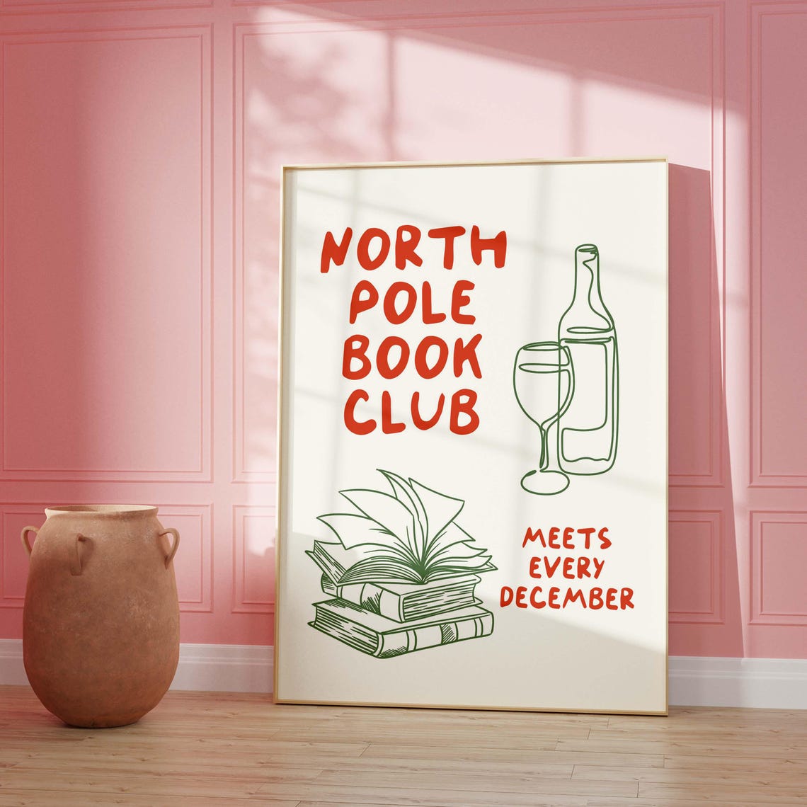 North Pole Book Club Poster, Book Lover Gift - Image 2