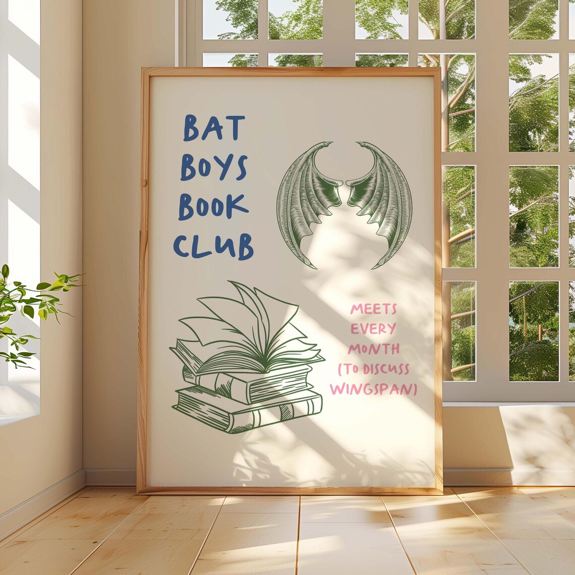 Bat Boys Book Club, Bookish Fantasy Reader Art Print - Image 5
