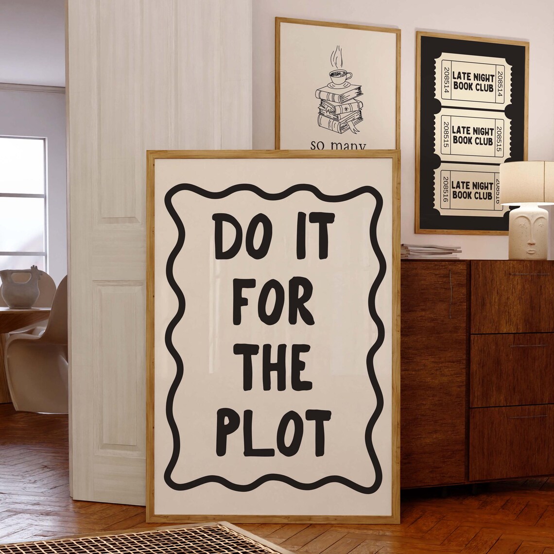Do It for the Plot Black Wavy Border Motivational Quote Poster - Image 5
