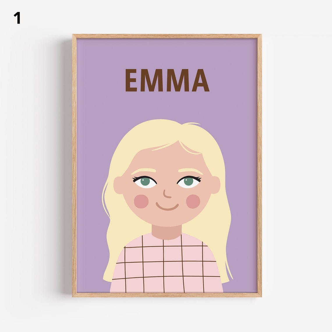 Personalized Girls Name Nursery Poster With Blonde Cartoon Girl