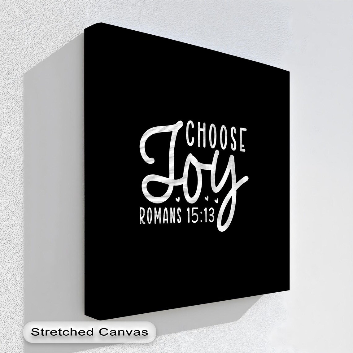 Choose Joy Romans 1513 Bible Verse Wall Art Modern Scripture Print Inspirational Christian Decor Black And White Canvas Sign