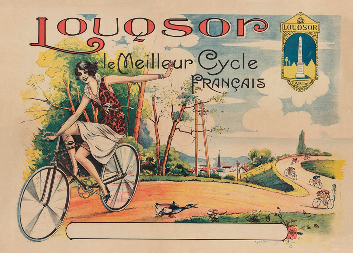 Louqsor Le Meilleur Cycle Francais Vintage French Bicycle Poster