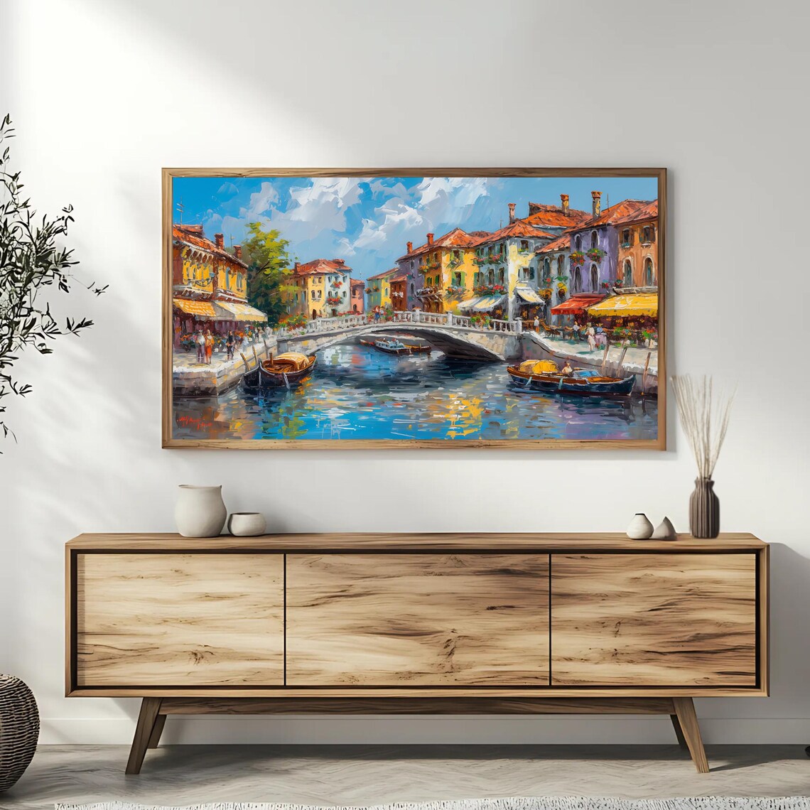Venice Italy Canal Stone Bridge Gondolas Colorful Travel Poster - Image 3