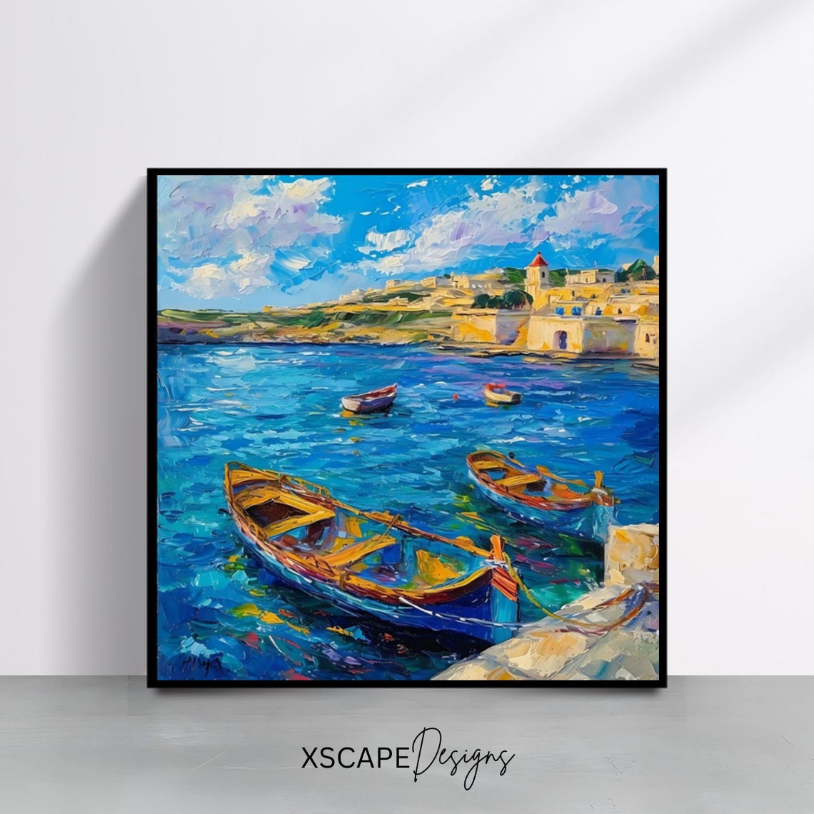 Mediterranean Harbor Coastal Art Print