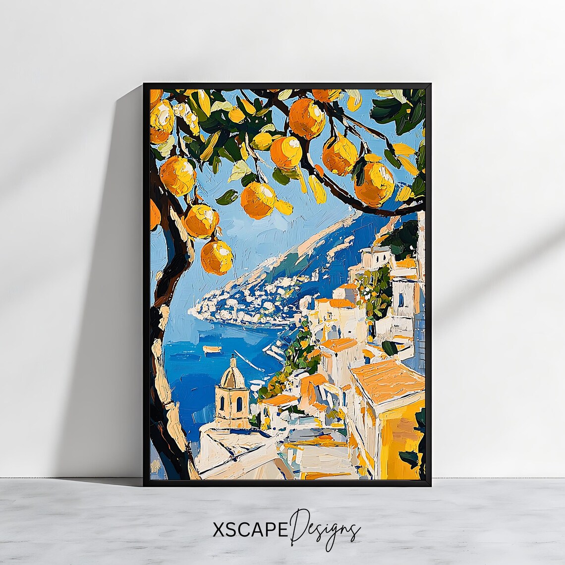 Lemon Tree Coastal Art Print, Amalfi Inspired