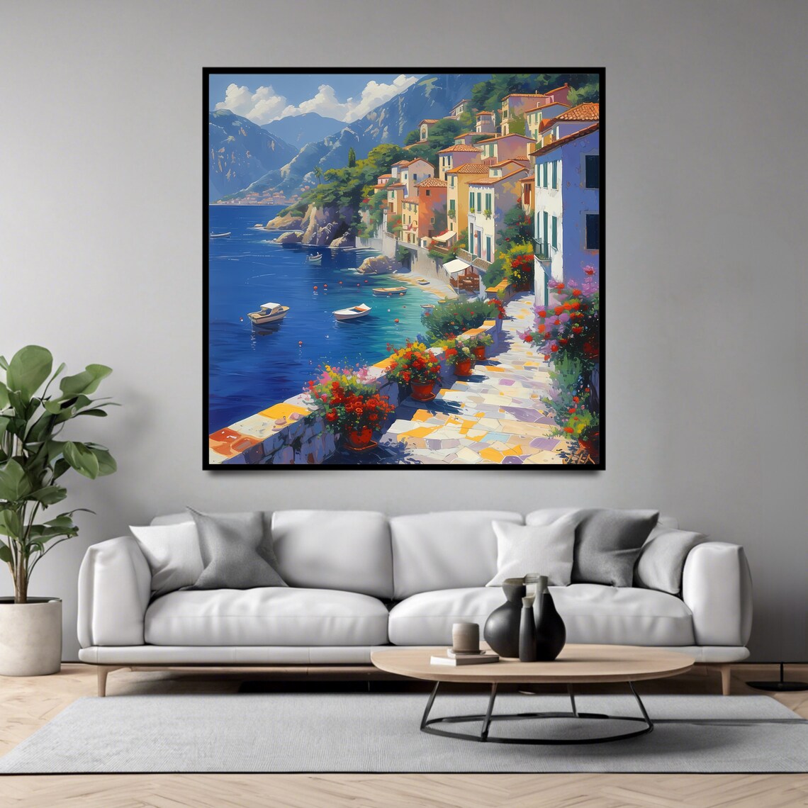 Scenic Mediterranean Seaside, Coastal Wall Art - Image 4