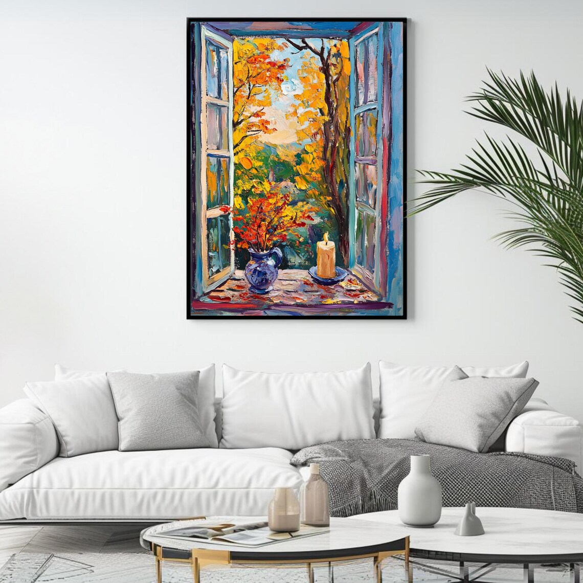 Autumn Window View, Cozy Nature-Inspired Decor - Image 4