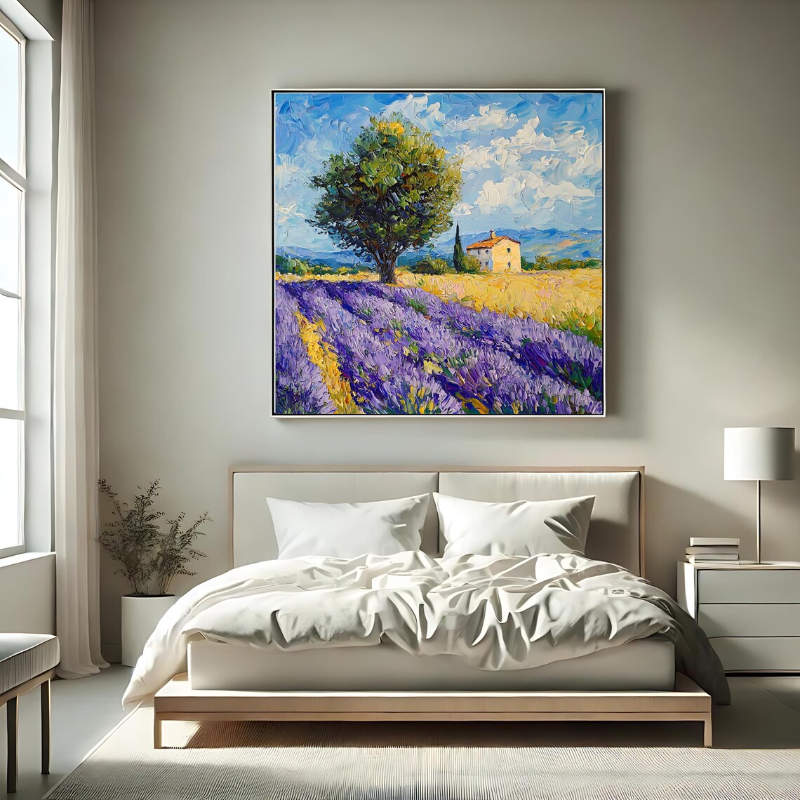 Lavender Field Art Print, Vibrant Landscape - Image 3