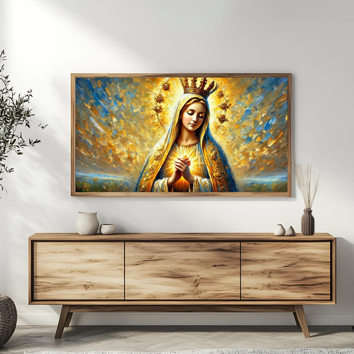 Blessed Virgin Mary Religious Wall Decor, Art Print - Image 3