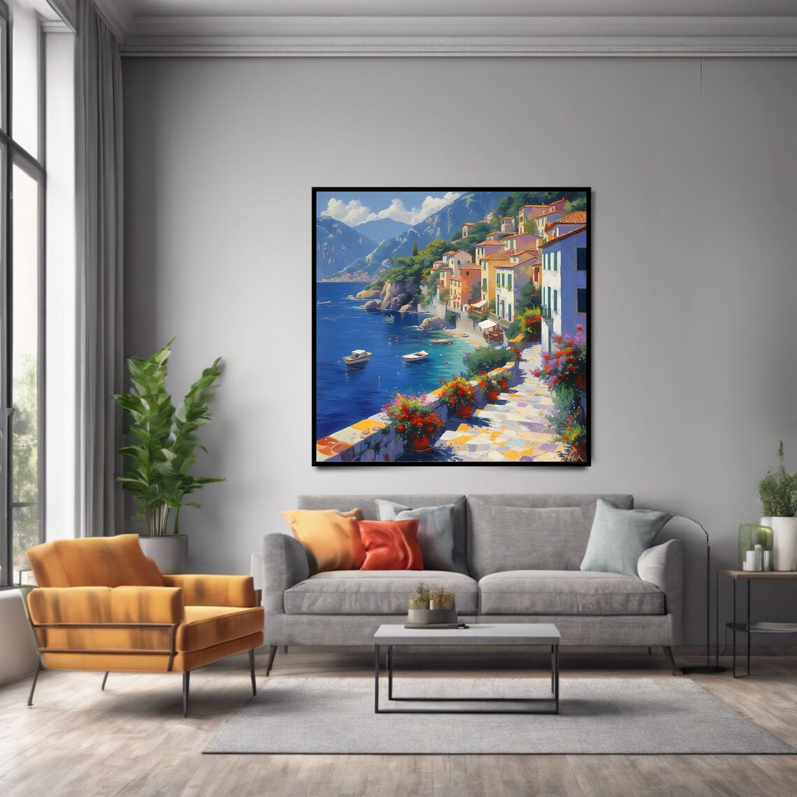 Scenic Mediterranean Seaside, Coastal Wall Art - Image 2