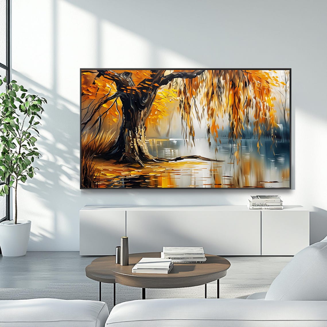 Autumn Willow Tree Art, Fall Forest - Image 4