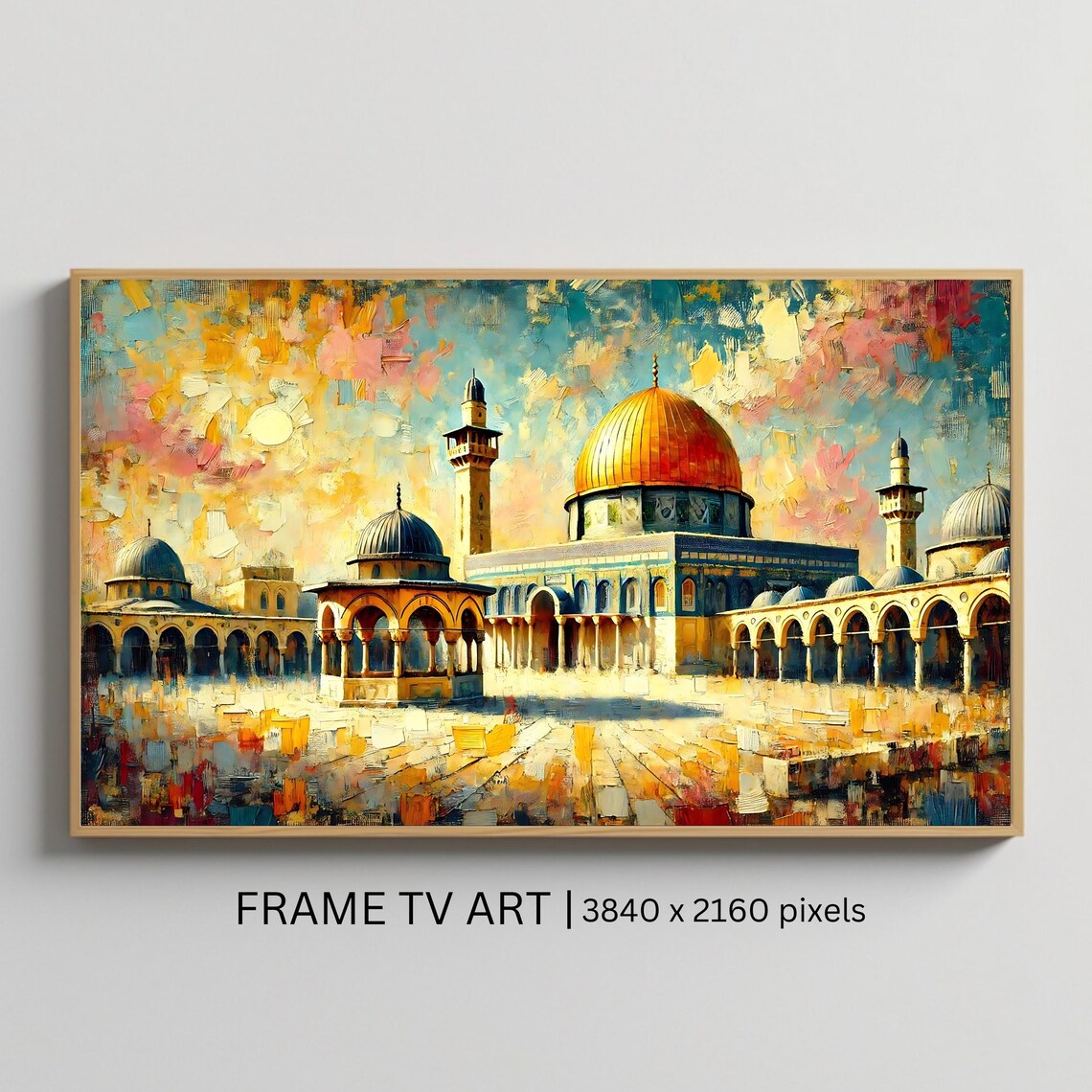 Jerusalem Dome Of The Rock Golden Dome Mosque Art Travel Poster
