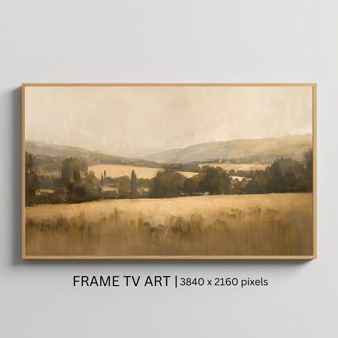 Tranquil Golden Countryside Landscape Minimalist Travel Poster