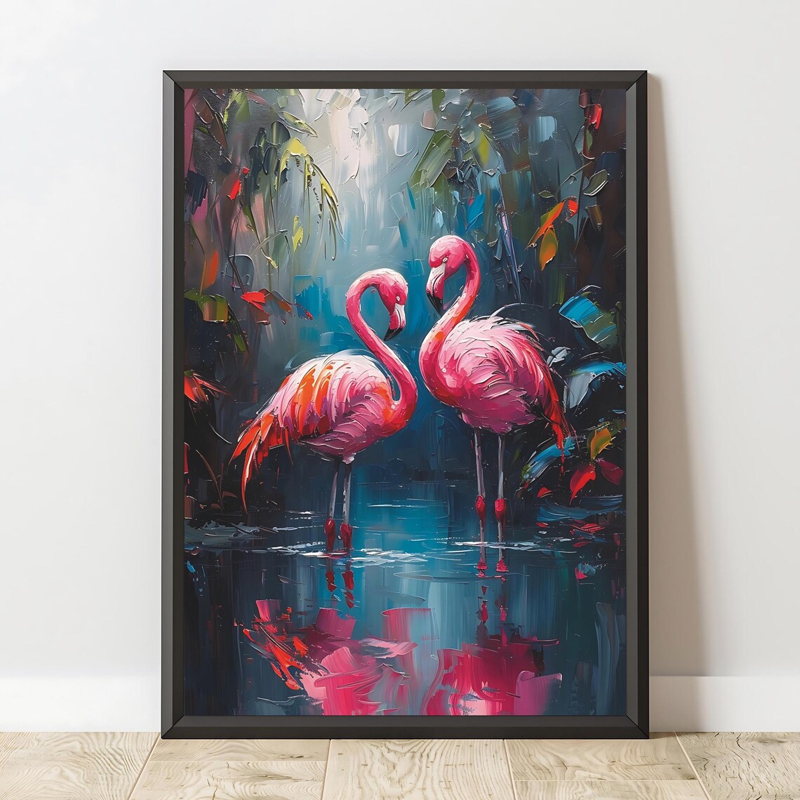 Flamingo Art Print, Tropical Jungle Wildlife Poster - Image 2