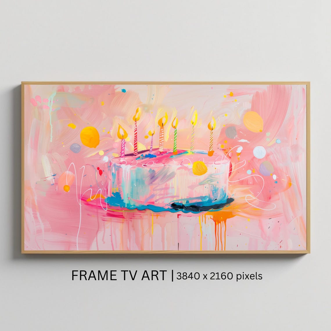Abstract Birthday Cake Party Artwork