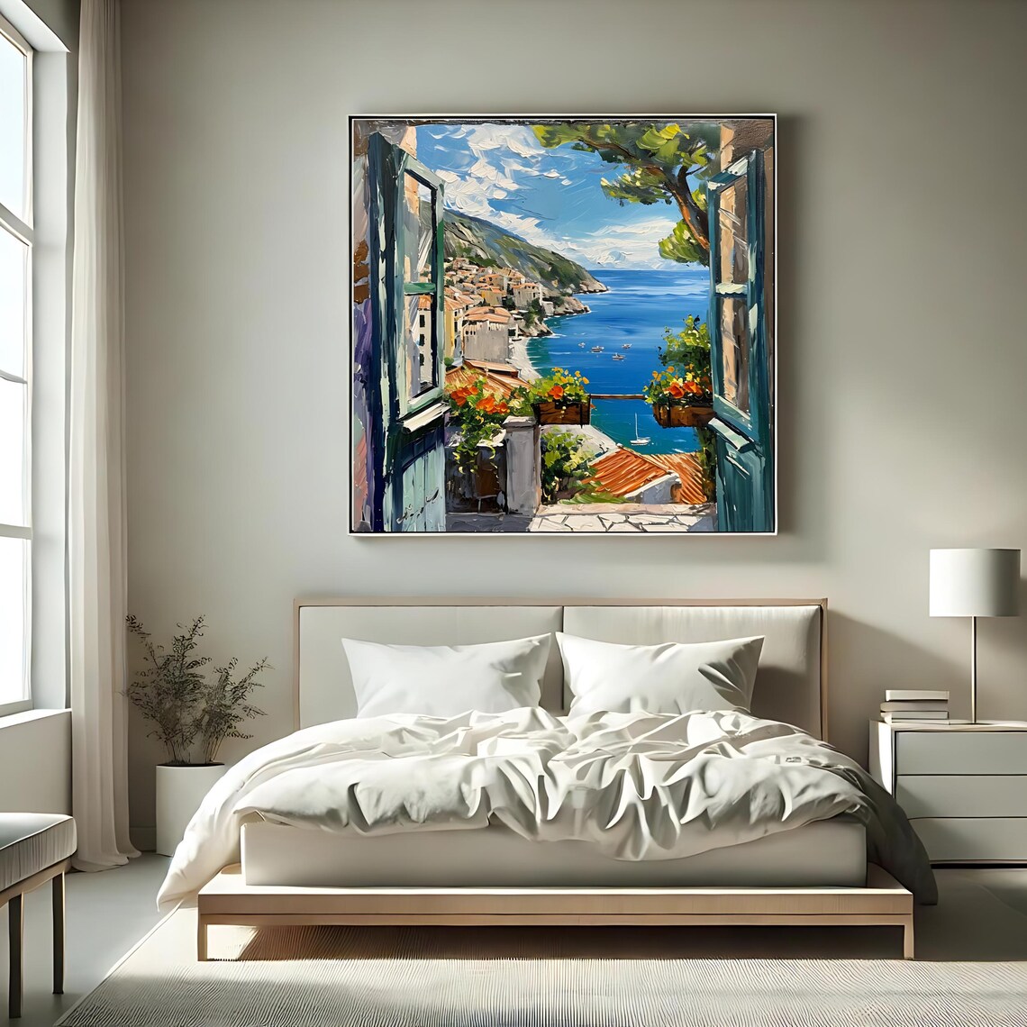 Seaside Door View, Modern Mediterranean Art Print - Image 2