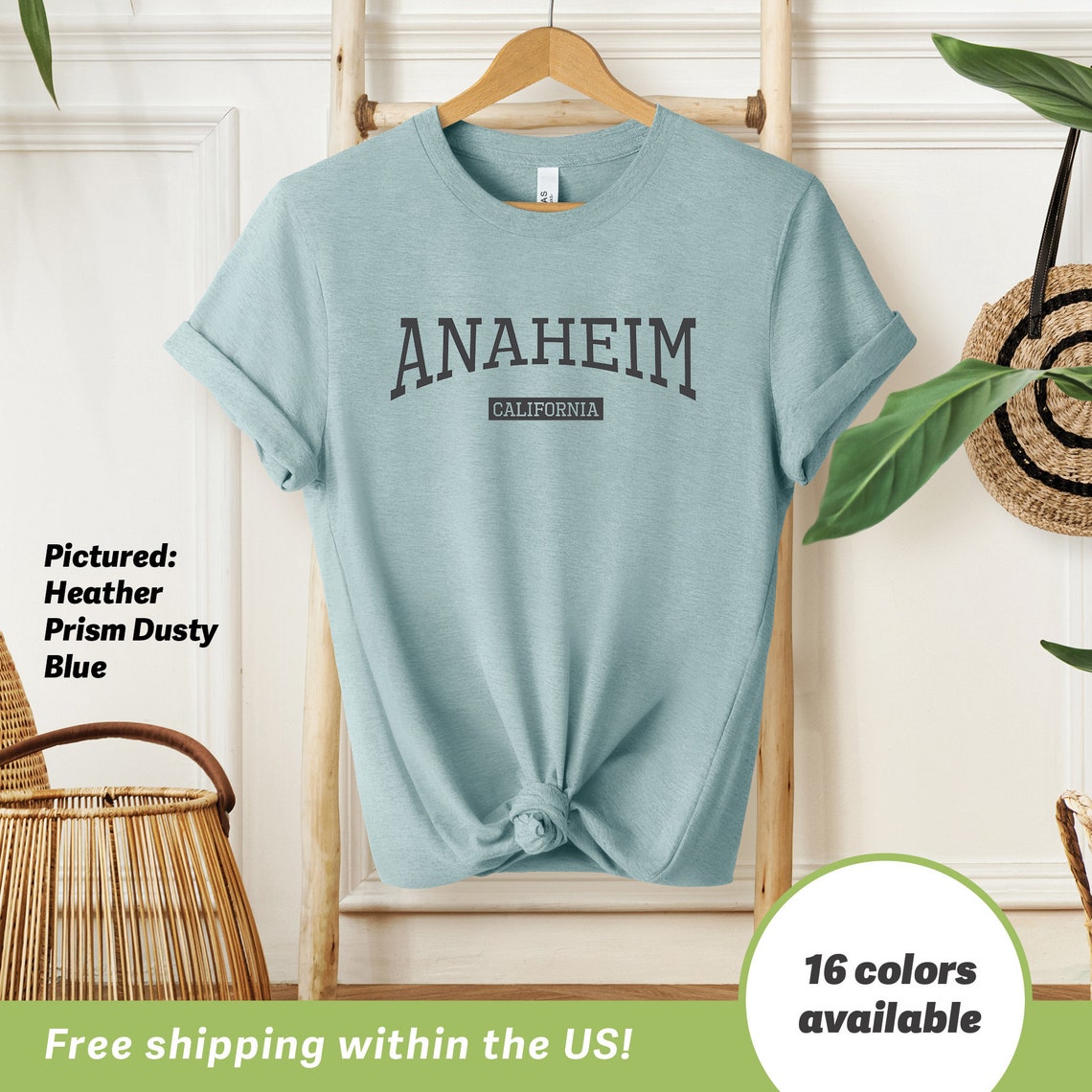Anaheim California Collegiate Graphic T-Shirt Print White Color - Image 4