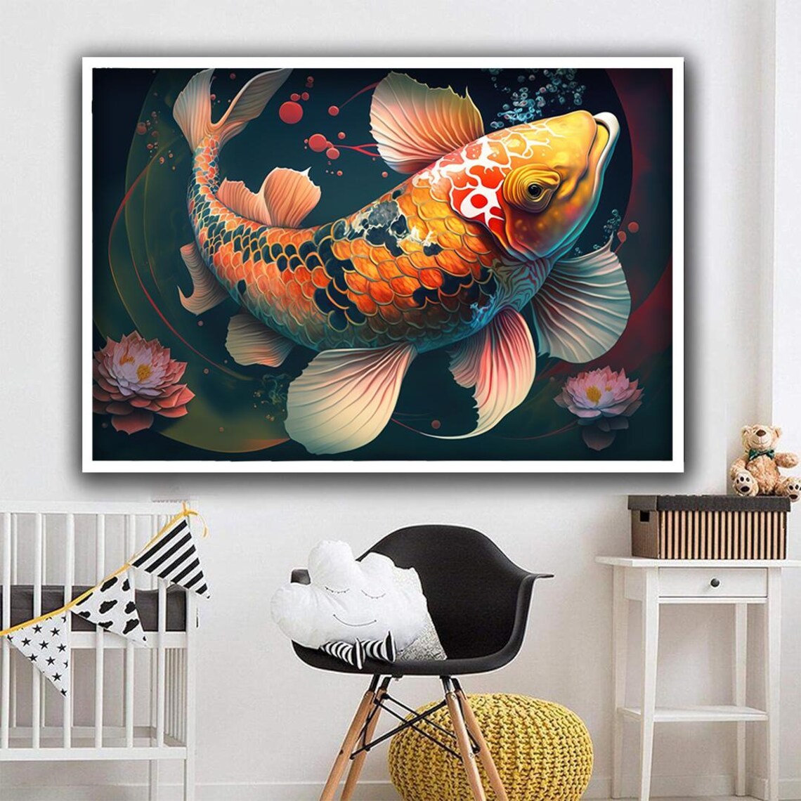 Goldfish Print Orange Goldfish Wall Art Aquarium Decor Ocean Theme Fish Home Decoration Unique Gift Idea For Fish Lovers - Image 4
