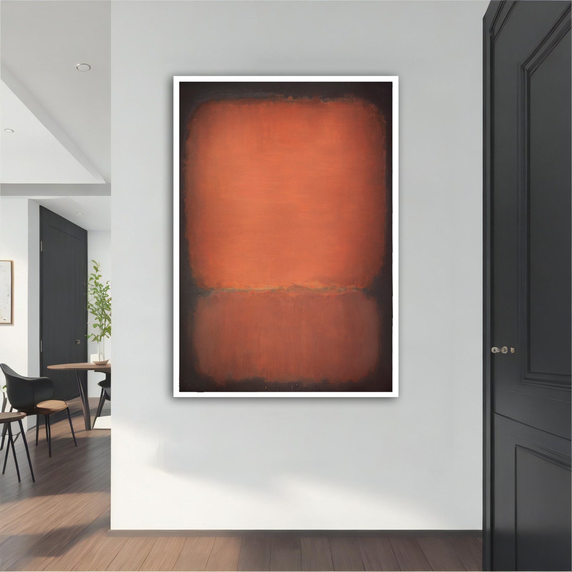 Red Color Field Abstract Glowing Warm Minimal Modern Art Poster - Image 5