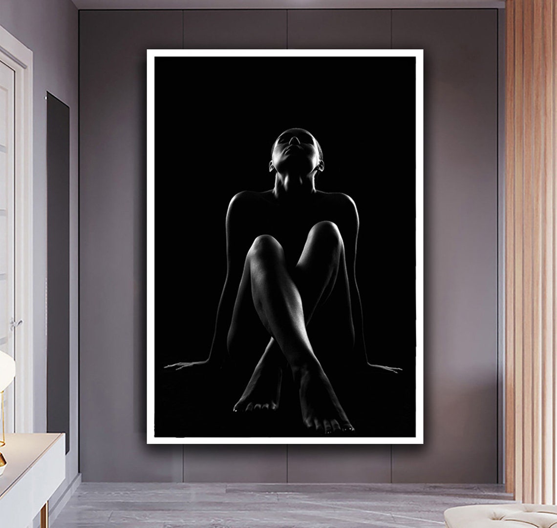 Nude Woman Art Erotic Nudity Wall Art Sexy Girl Body Decor Sexy Woman Black And White Print Sensual Woman Art Female Art - Image 5