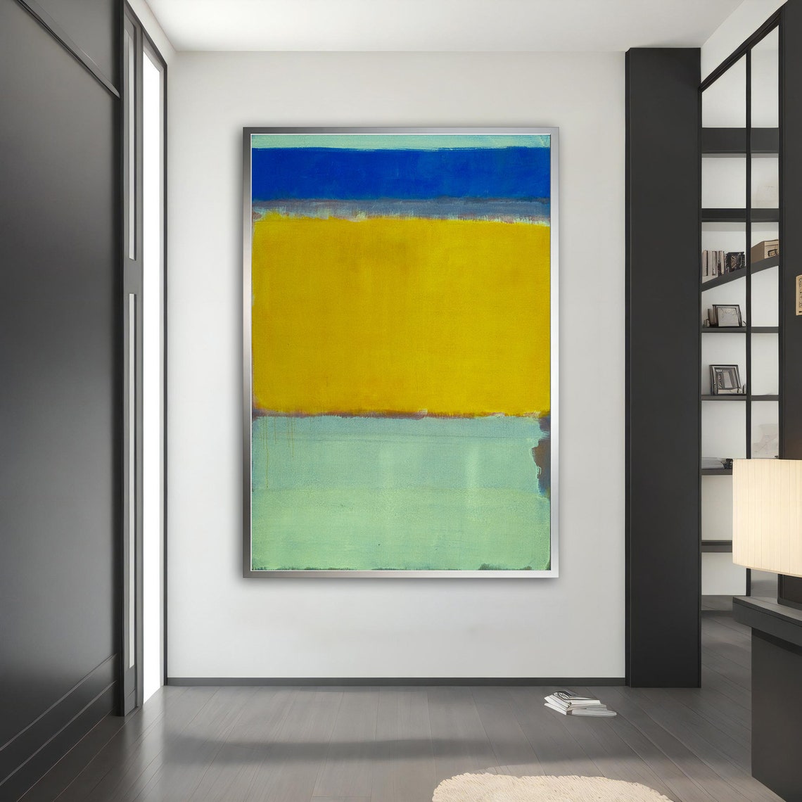 Rothko Style Blue Yellow Green Color Field Abstract Wall Poster - Image 2