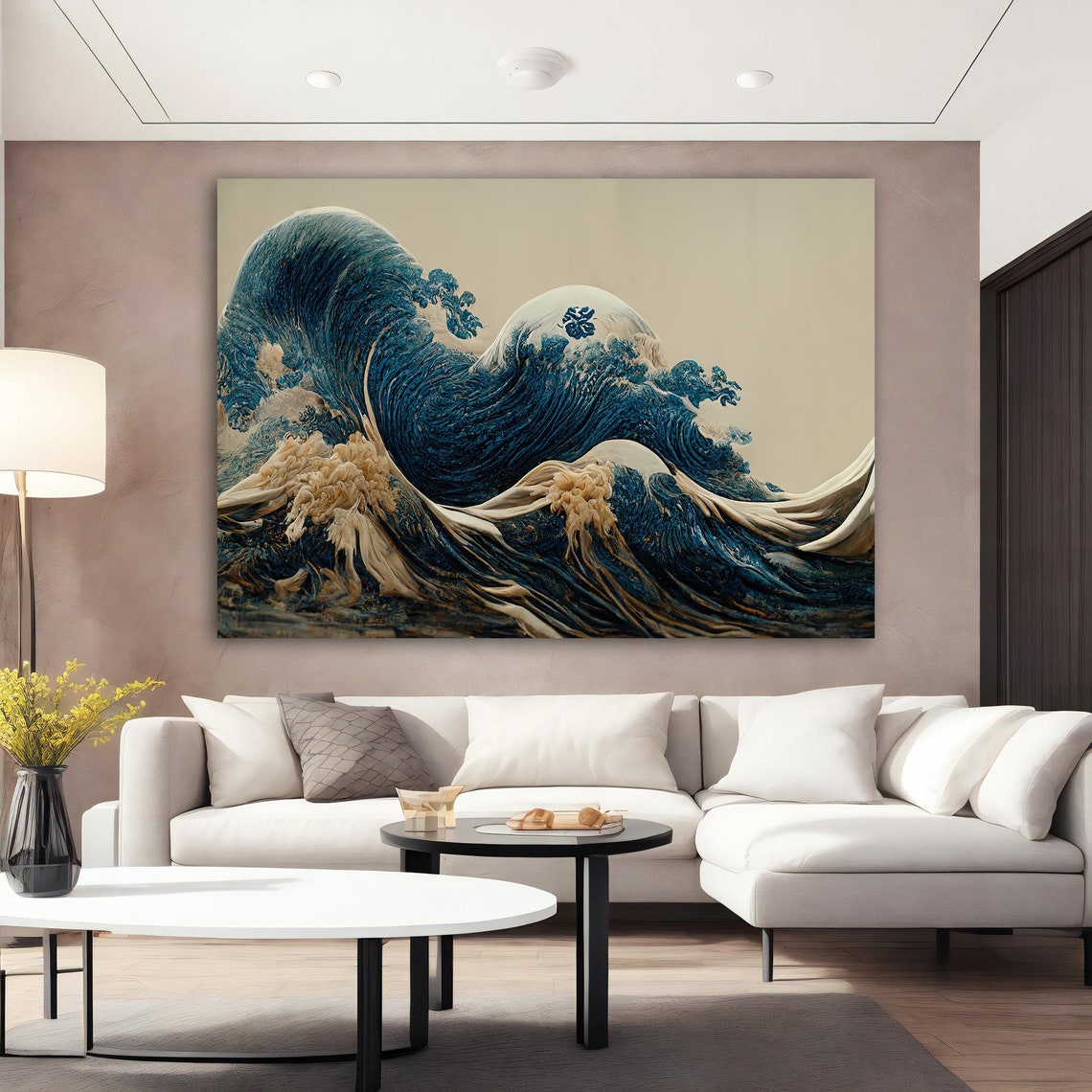 Great Wave Inspired Modern Japanese Ocean Wave Painting Art Poster - Image 3