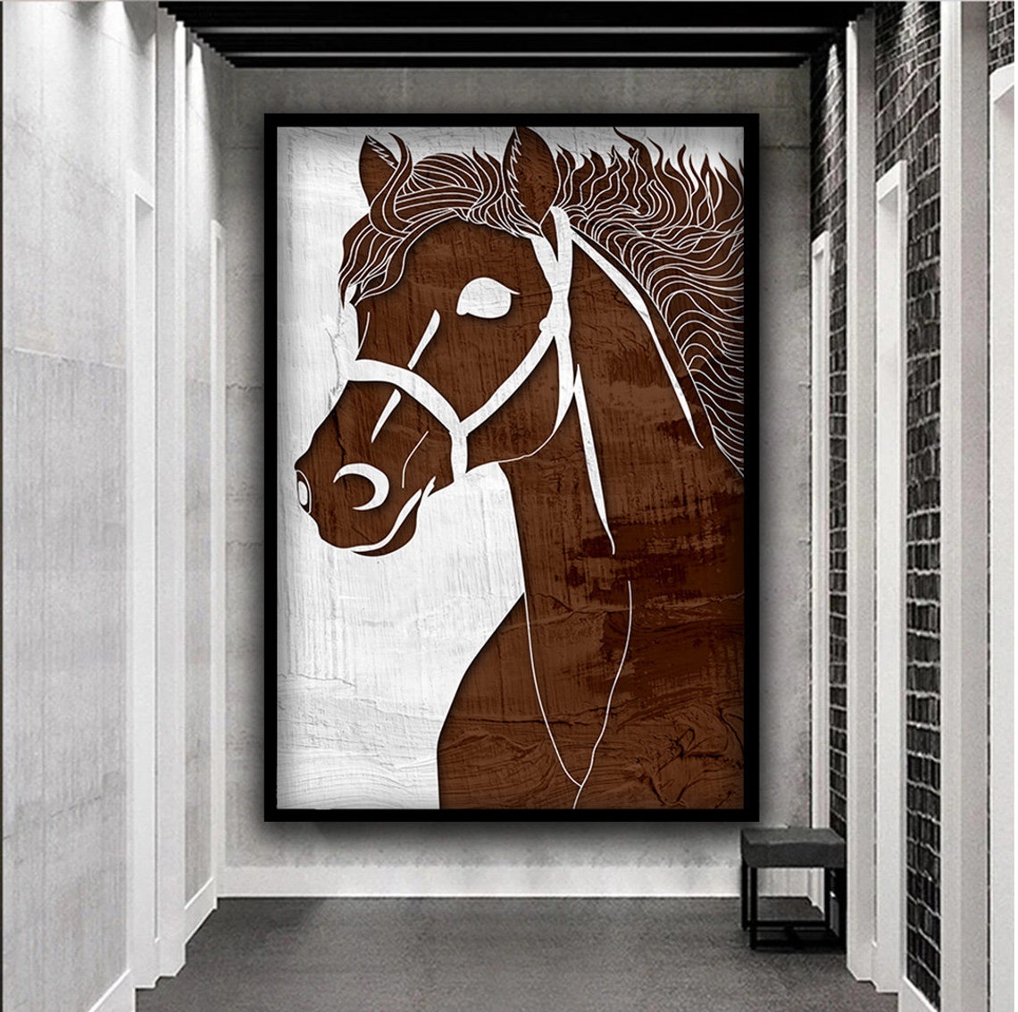 Brown Horse Wall Art Noble Brown Horse Wall Art Horse Print Horse Painting Farmhouse Art Print Animal Art - Image 5