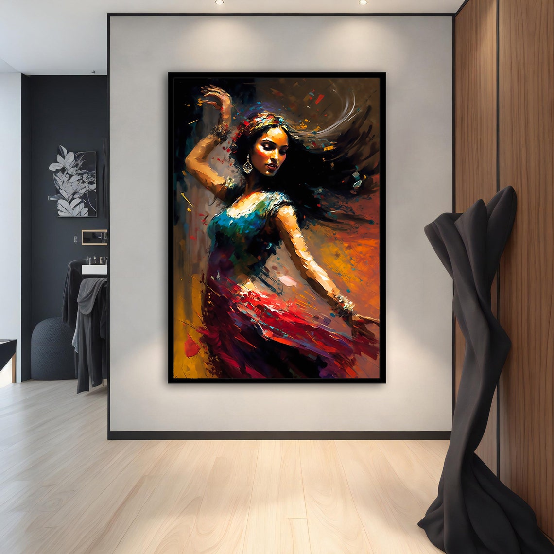 Passionate Woman Dancing Colorful Expressive Oil Painting Art Poster - Image 2