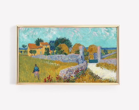 Van Gogh Farmhouse in Provence Vintage Landscape Decor Art Poster