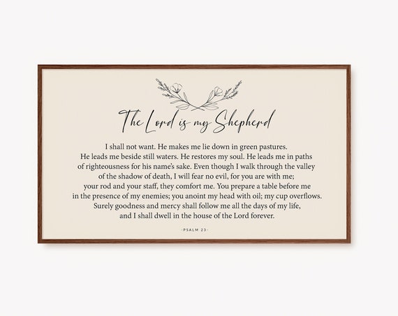 Psalm 23 Scripture Art, Christian Wall Art Print