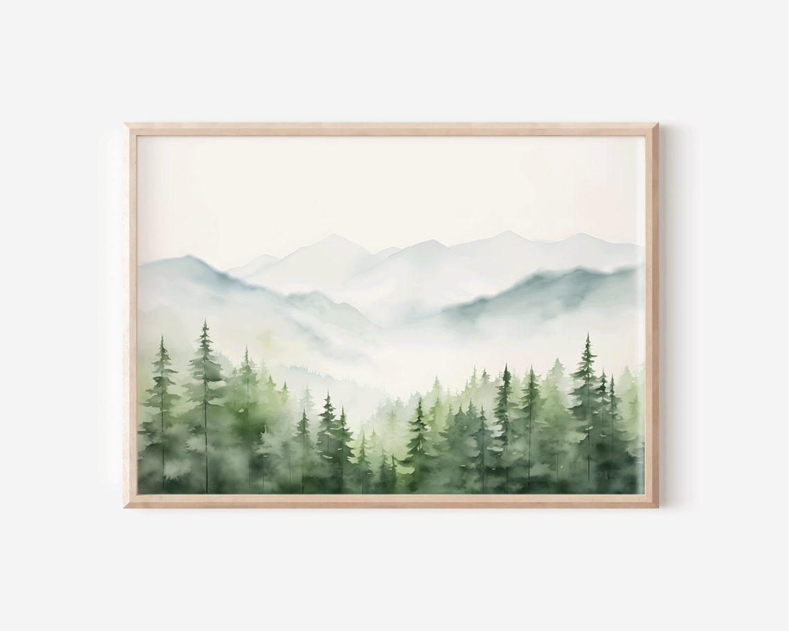 Watercolor Mountain Print Mountain Art Print Gift For Men Art Landscape Print Home Dcor Art Scandinavian Art - Image 4