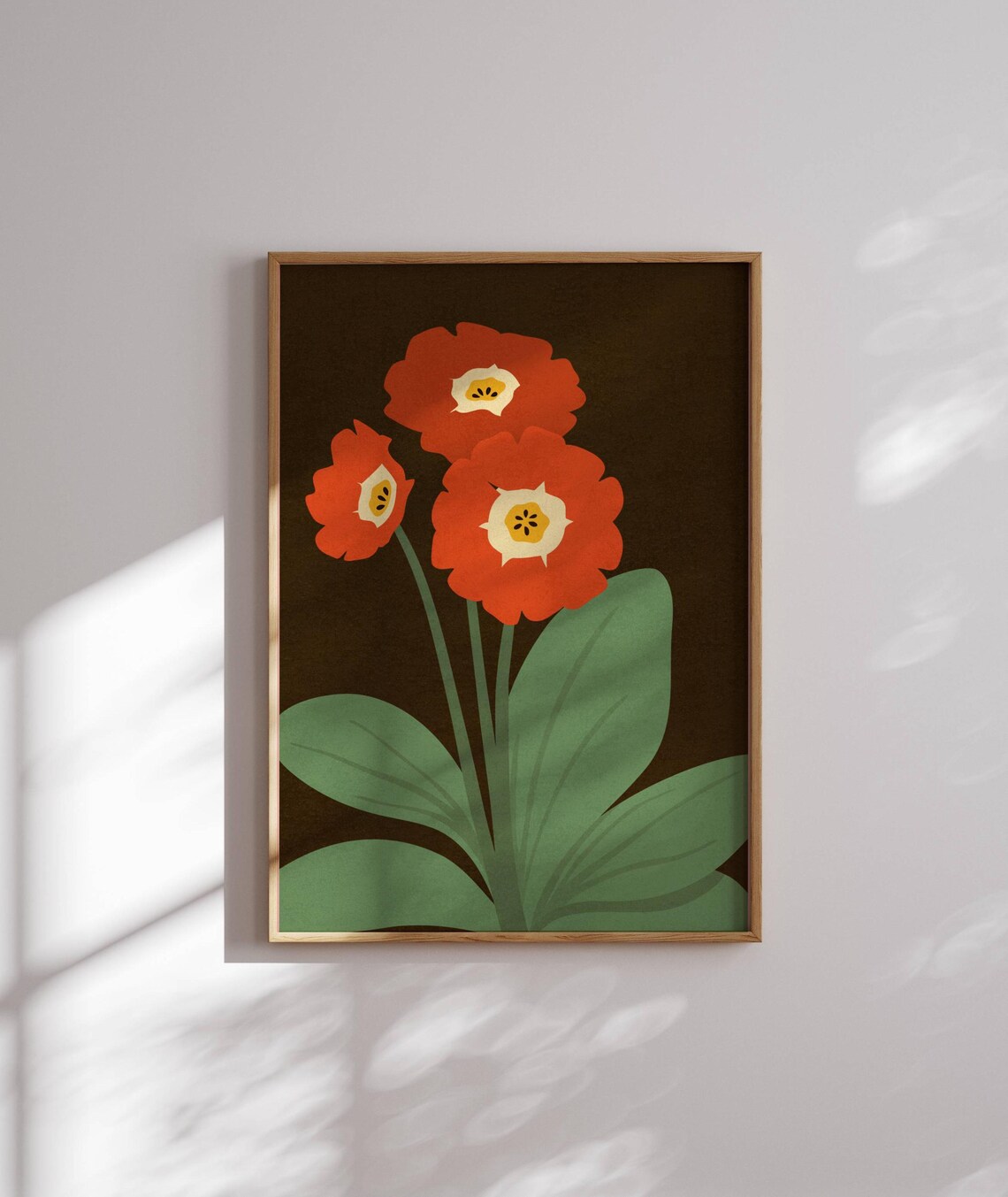Vintage Floral Art Print, Mid Century Modern Retro