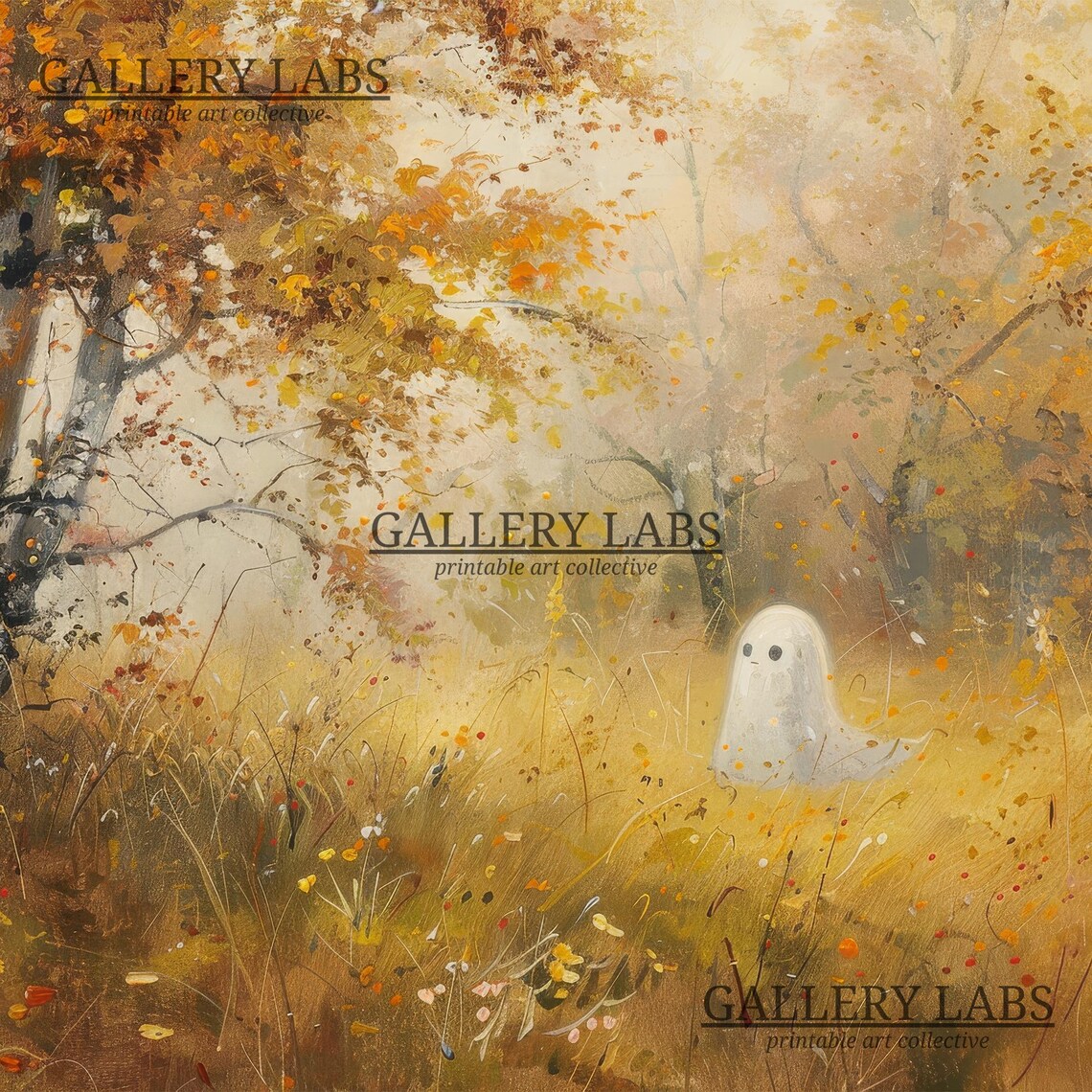 Cute Ghost Vintage Halloween Art Print, Dark Academia - Image 4