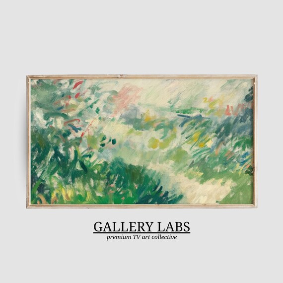 Abstract Spring Wildflower Painting Impressionist Green Botanical Wall Art Poster