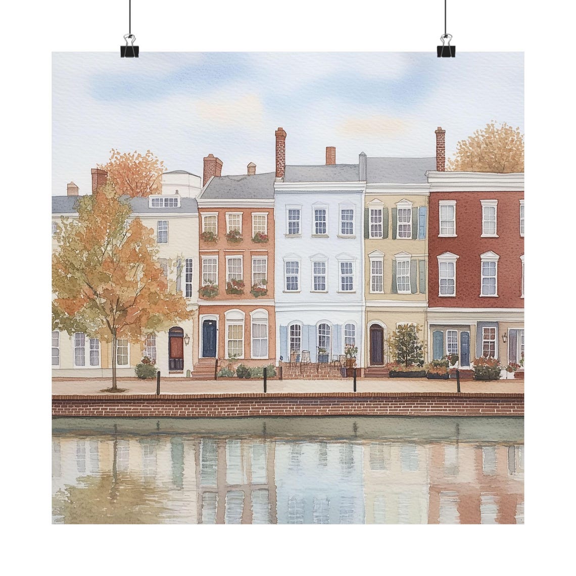 Alexandria Virginia Old Town Historic Waterfront Row Houses Poster