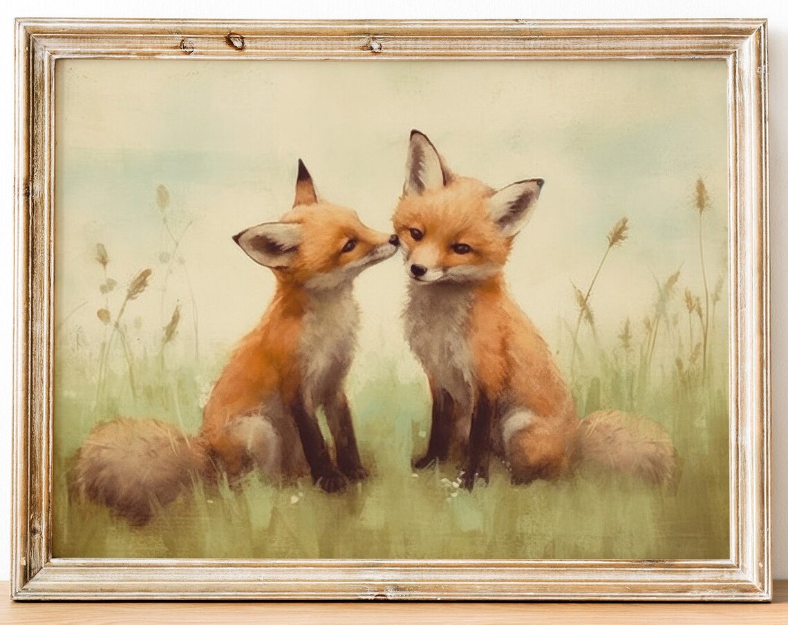 Fox Vintage Animal Art Print, Nursery Decor - Image 3