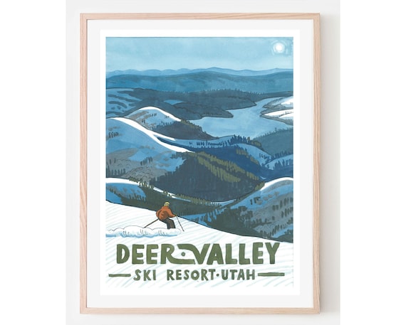 Deer Valley Vintage Ski Resort Travel Poster