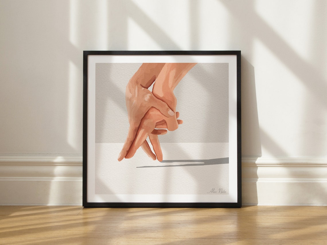 Nanodance Lovers Hands Dancing Beautiful Hand Art Hands Dancing Tango Hands Touching Love Art Figurative Wall Art - Image 3
