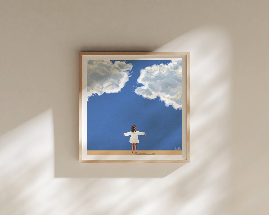 Blue and White Clouds Sky Art - Image 4