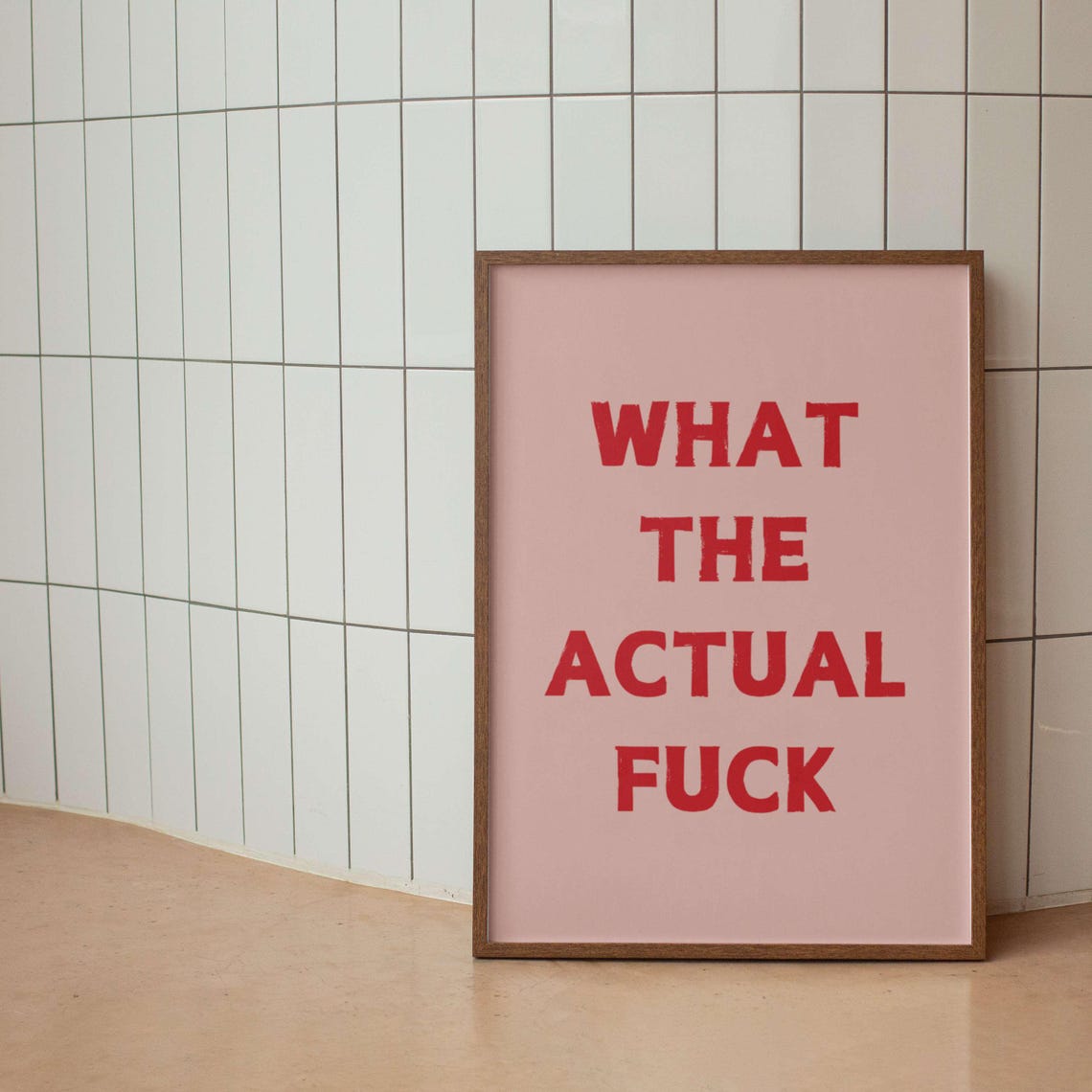 What The Actual Fuck Black Minimalist Bold Swear Quote Poster - Image 3