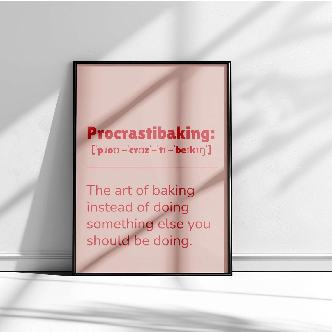 Procrastibaking Definition Funny Baking Lovers Kitchen Quote Poster - Image 3
