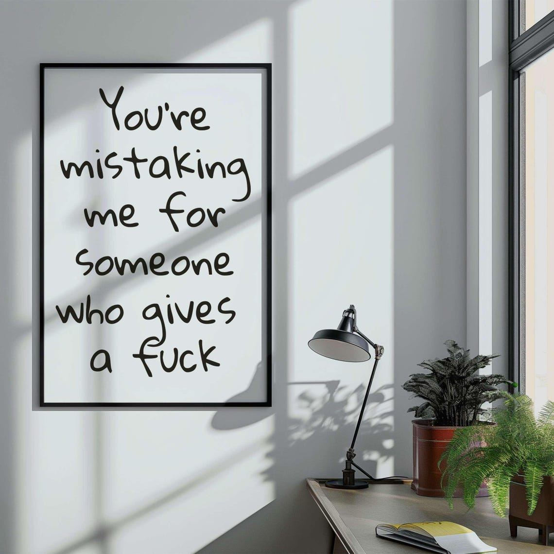 Youre Mistaking Me For Someone Cheeky Funny Quote Navy Poster - Image 2