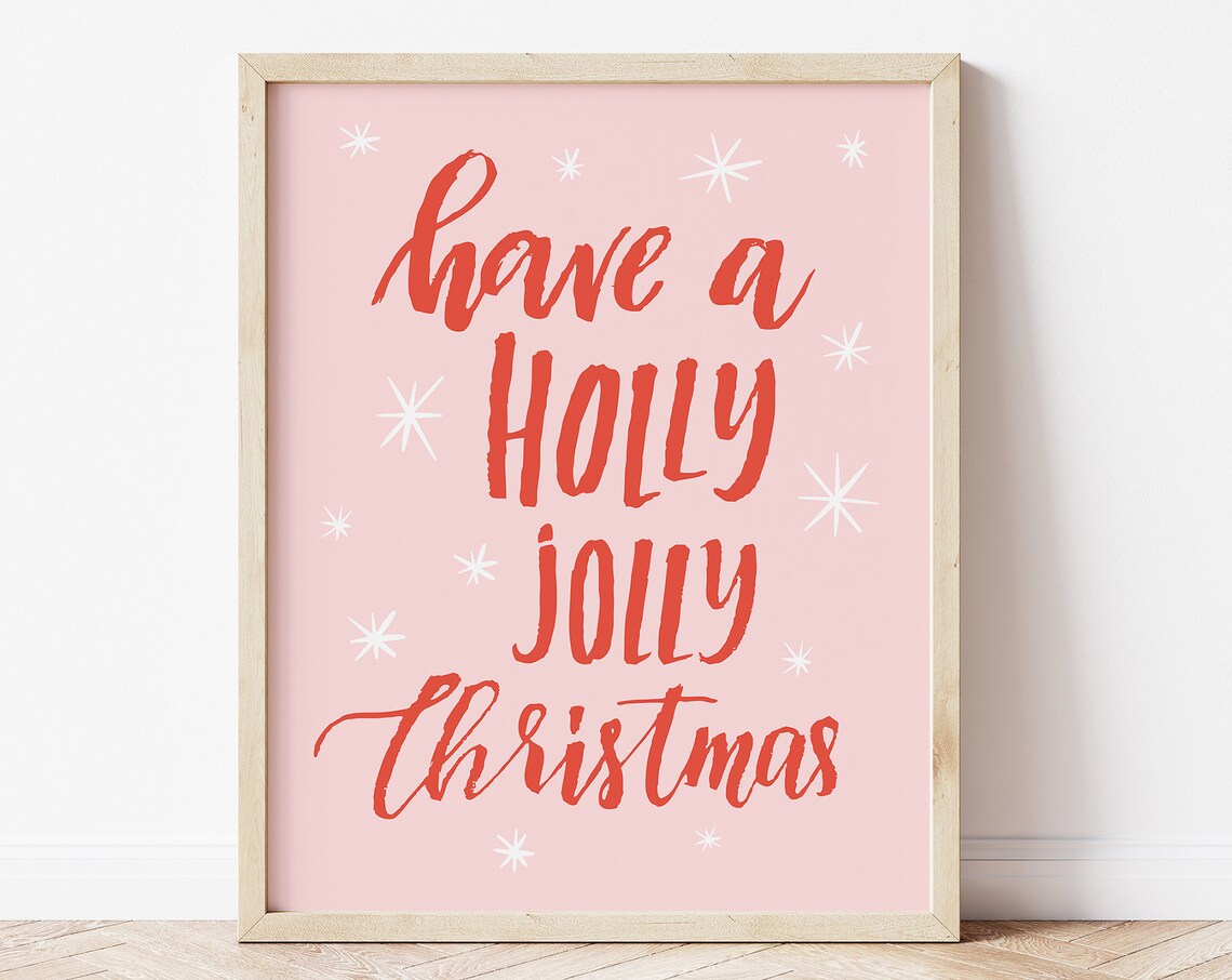 Modern Christmas Print, Whimsical Holiday Decor