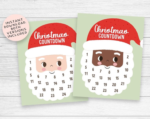 Countdown To Christmas Santa's Beard Advent Calendar Poster