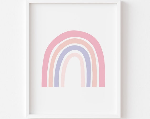 Girls Pink Rainbow Instant Pink Pastel Rainbow Wall Art Rainbow Nursery Decor Rainbow Rainbow Baby
