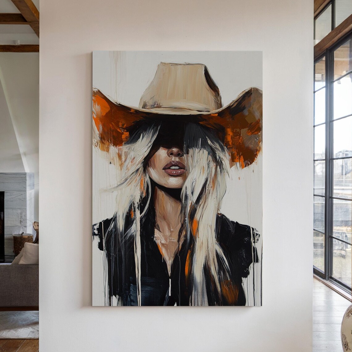 Abstract Cowgirl Modern Western Art Print