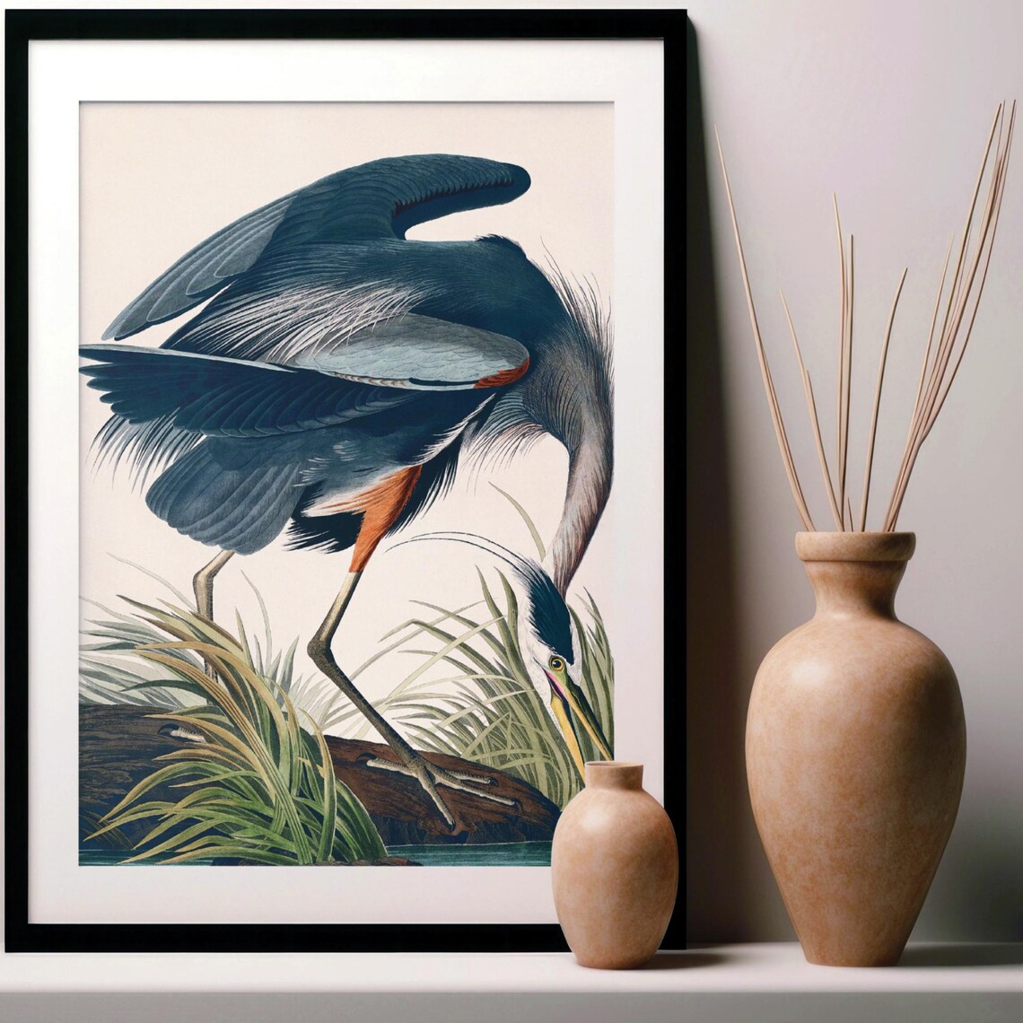 Great Blue Heron Audubon Vintage Coastal Art Print - Image 2