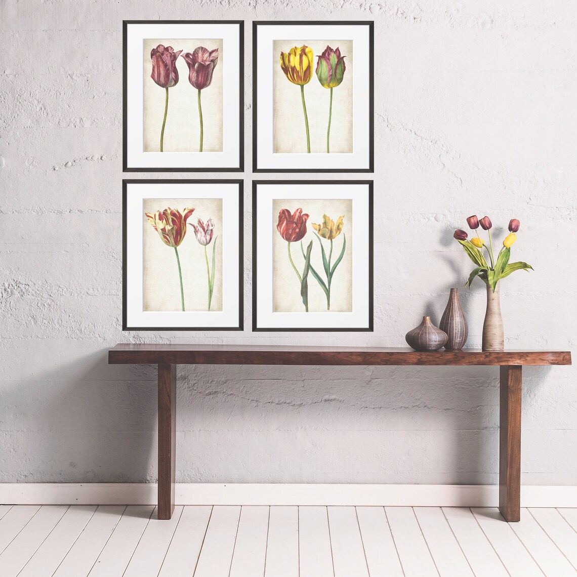 Tulips Vintage Botanical Art Print, French Country - Image 2